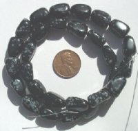 16 inch strand 14-16mm Snowflake Obsidian Nuggets